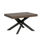 Extendable Table up to 440 cm in Anthracite Iron and Wood Made in Italy - Graffo Viadurini