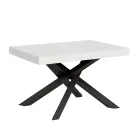 Extendable Table up to 440 cm in Anthracite Iron and Wood Made in Italy - Graffo Viadurini