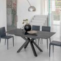 Extendable Table in Polished Calacatta Black Ceramic Starlit - Balia