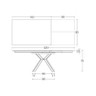 Extendable Table in Polished Calacatta Black Ceramic Starlit - Balia Viadurini