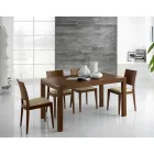 Extendable Table in Ash Wood with Side Bands in Ash - Ketla Viadurini