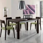 Extendable table in ash wood with lateral bands painted grey - Ketla Viadurini