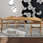 Extendable Table in Solid Ash Wood in Different Finishes - Ferenc Viadurini