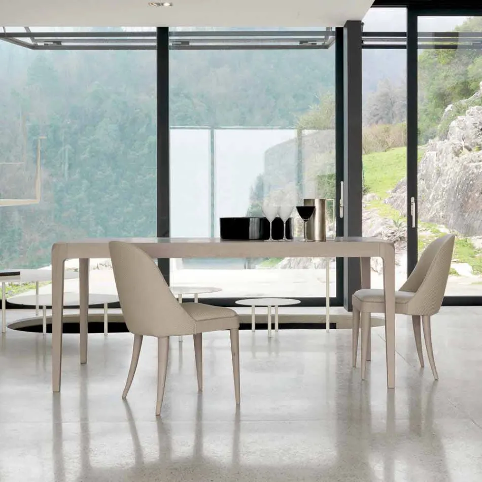 Extendable table in natural grey walnut modern design Matis Viadurini