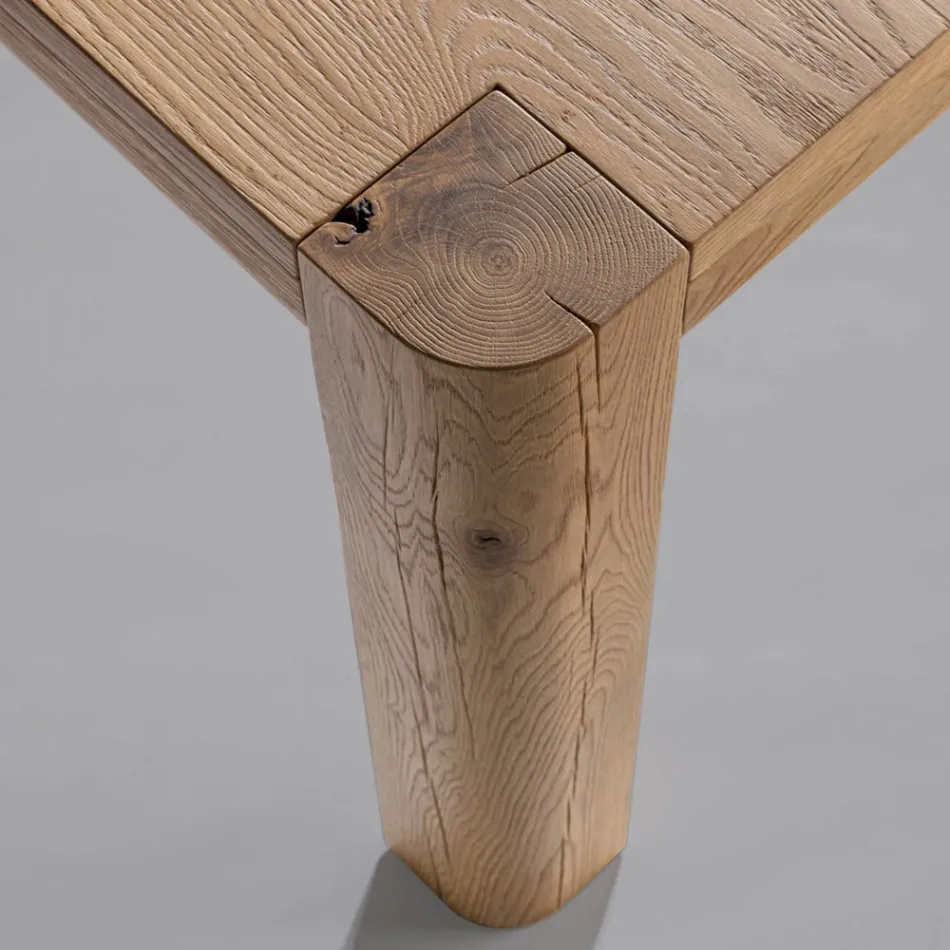Extendable table in blockboard and square legs Made in Italy - Rillian Viadurini
