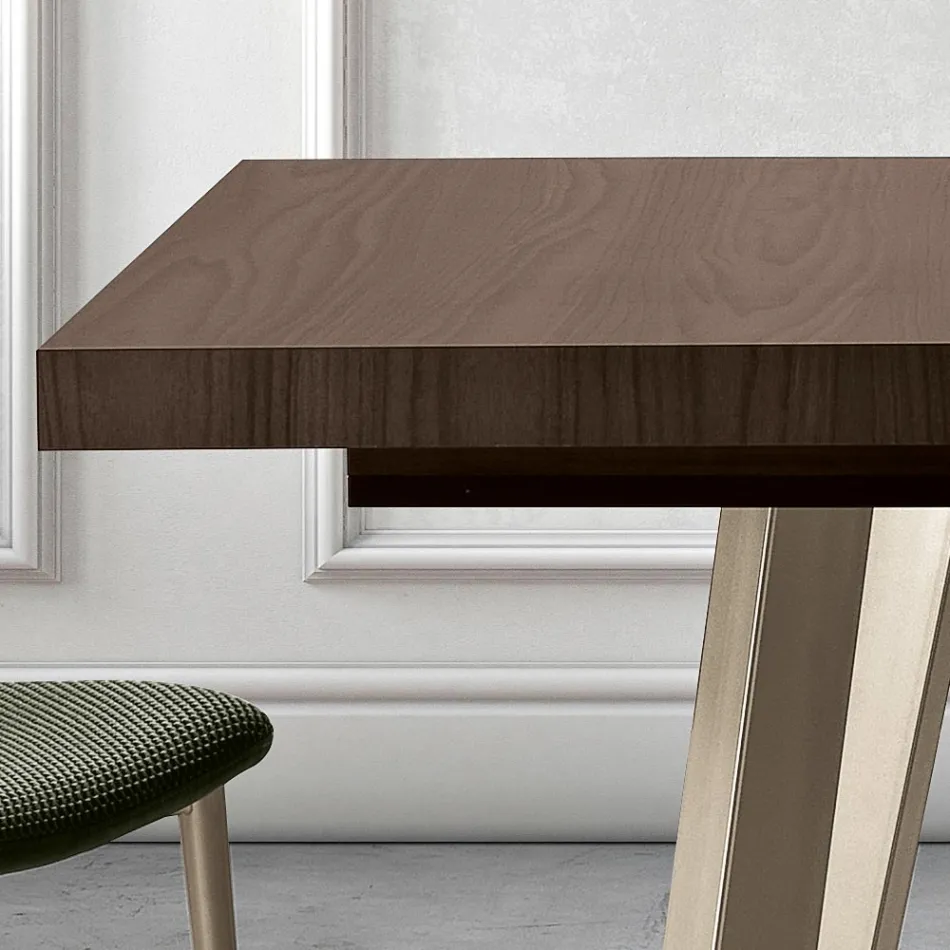 Extendable Melamine Table in 2 Different Finishes Made in Italy - Tecna Viadurini
