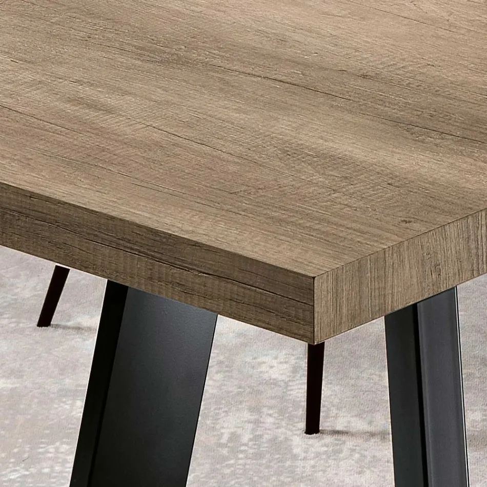 Extendable Melamine Table in 2 Different Finishes Made in Italy - Tecna Viadurini
