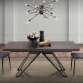 Extendable Folding Table in Metal and Melamine Made in Italy - Meluso