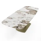 Extendable table in metal and ceramic top in onyx marble finish - Marche Viadurini