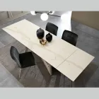 Extendable Glass Ceramic Table with 3 Different Finishes Made in Italy - Tecna Viadurini
