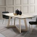 Extendable Glass Ceramic Table with 3 Different Finishes Made in Italy - Tecna