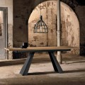 Modern laterally extendable  table in oak wood made in Italy, Zerba