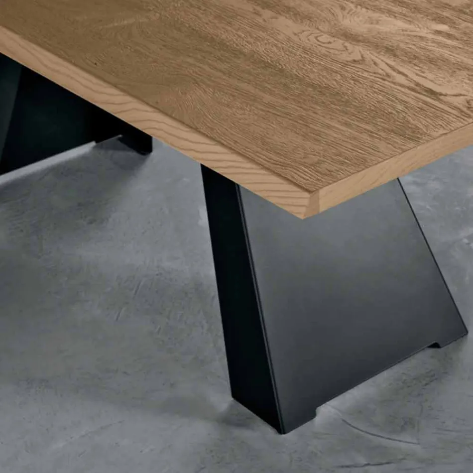 Extendable Side Table in Oak Made in Italy - Zerba Viadurini