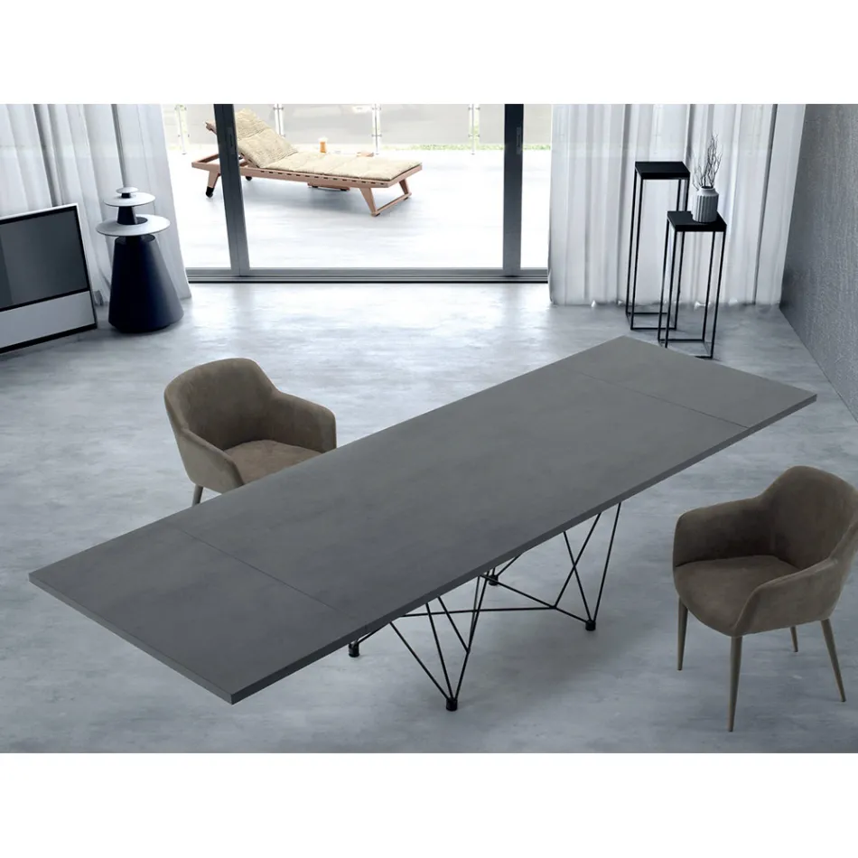 Modern Extendable 14-Seater Table with Laminate Top Made in Italy - Ezzellino Viadurini