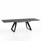 Modern extendable table with metal legs, Villongo Viadurini