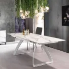 Modern extendable table with metal legs, Villongo Viadurini