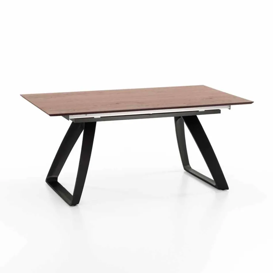 Modern extendable table with metal legs, Villongo Viadurini