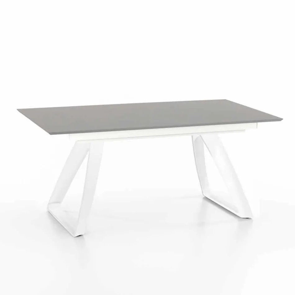 Modern extendable table with metal legs, Villongo Viadurini