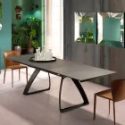 Modern extendable table with metal legs, Villongo Viadurini