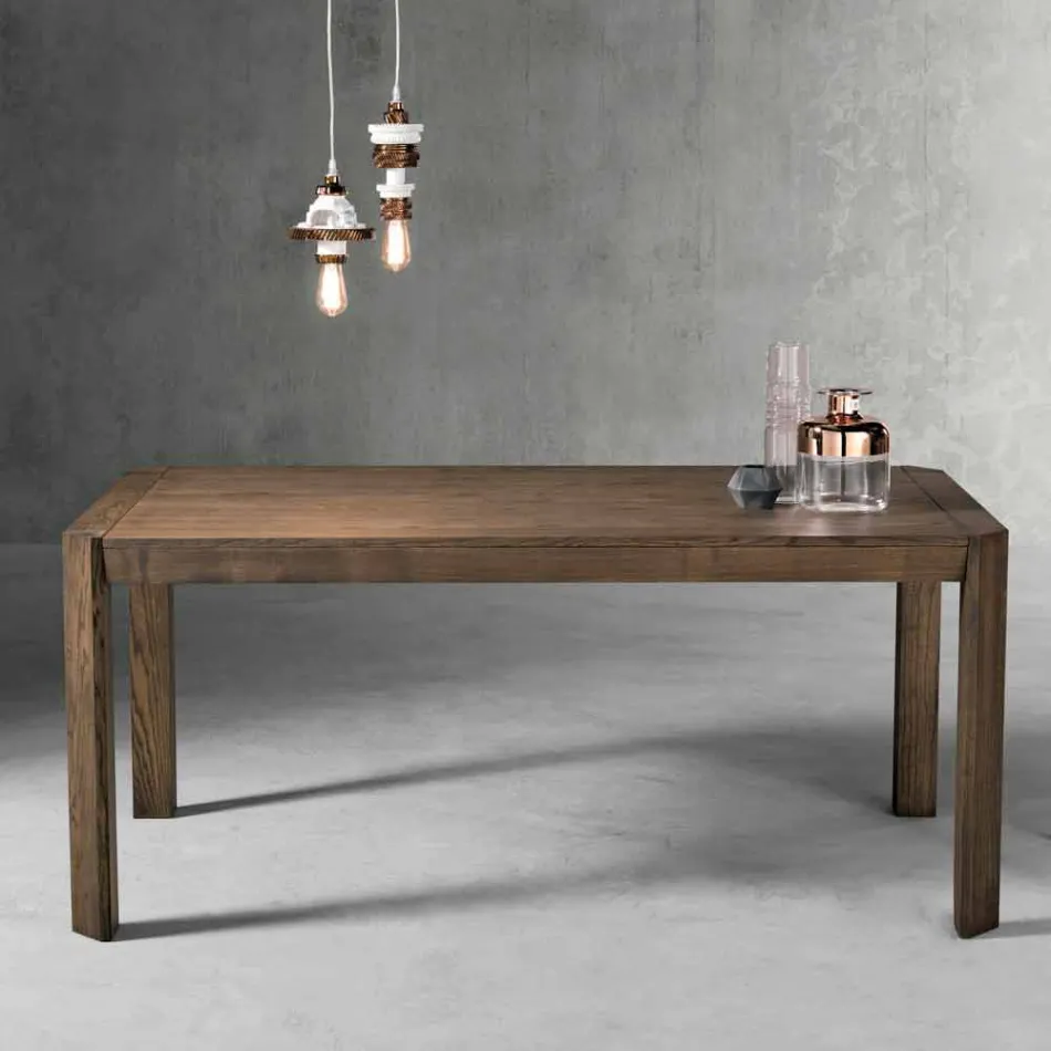 Modern extendable table with trapeze legs in Parre ash wood Viadurini