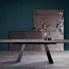 Modern extending table with stoneware top made in Italy, Erve Viadurini
