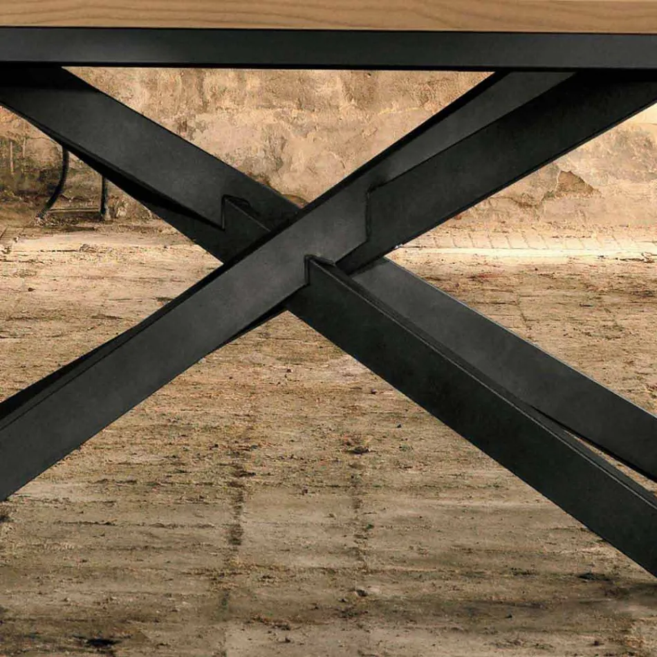 Modern Extendable Table in Oak Wood Made in Italy - Oncino Viadurini