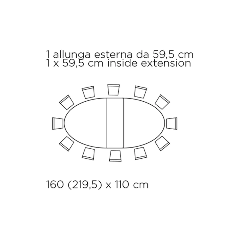 Extendable Round Lounge Table in Laminate Made in Italy - Dollars Viadurini