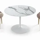 Extendable Round Lounge Table in Laminate Made in Italy - Dollars Viadurini
