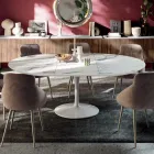 Extendable Round Lounge Table in Laminate Made in Italy - Dollars Viadurini