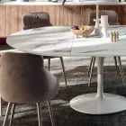 Extendable Round Lounge Table in Laminate Made in Italy - Dollars Viadurini