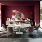 Extendable Round Lounge Table in Laminate Made in Italy - Dollars Viadurini