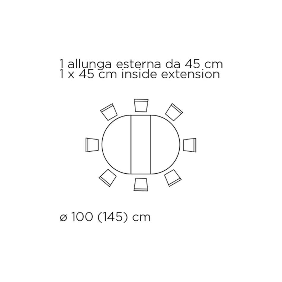 Extendable Round Lounge Table in Laminate Made in Italy - Dollars Viadurini