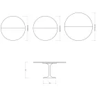 Saarinen Tulip Extendable Table H 74 cm in White Florim Ceramic - Scarlet Viadurini