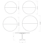 Saarinen Tulip Extendable Table H 74 cm in Glossy White Florim Ceramic - Scarlet Viadurini