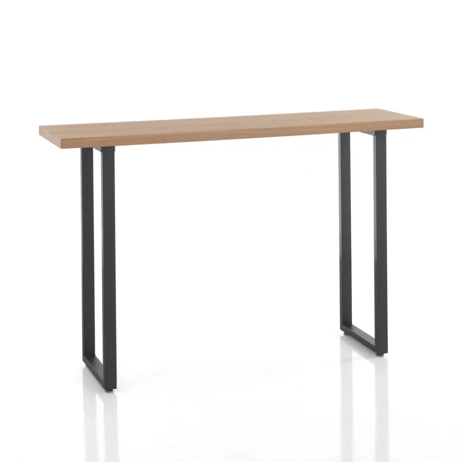 High Bar Table in Steel and MDF - Orange Viadurini