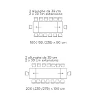 Table with Integrated Extensions in Ceramic and Steel Made in Italy - Dalmata Viadurini