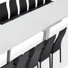 Table with Internal Extensions and Folding Edge in Laminate Made in Italy - Gordito Viadurini