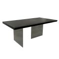 Table with Plated Top in Solid Oak and Base in Crystal Made in Italy - Noelia
