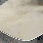 Table with barrel-shaped ceramic top and steel base Made in Italy - Ezzellino Viadurini