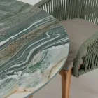 Table with Ceramic Top and Teak Base Made in Italy - Helmet Viadurini