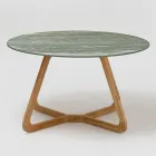 Table with Ceramic Top and Teak Base Made in Italy - Helmet Viadurini