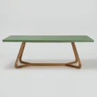 Table with Okumè top with Microcement finish Made in Italy - Blouse Viadurini