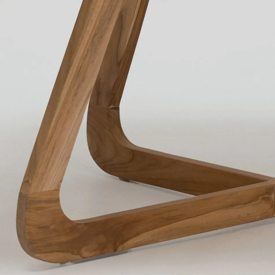 Table with Okumè top with Microcement finish Made in Italy - Blouse Viadurini