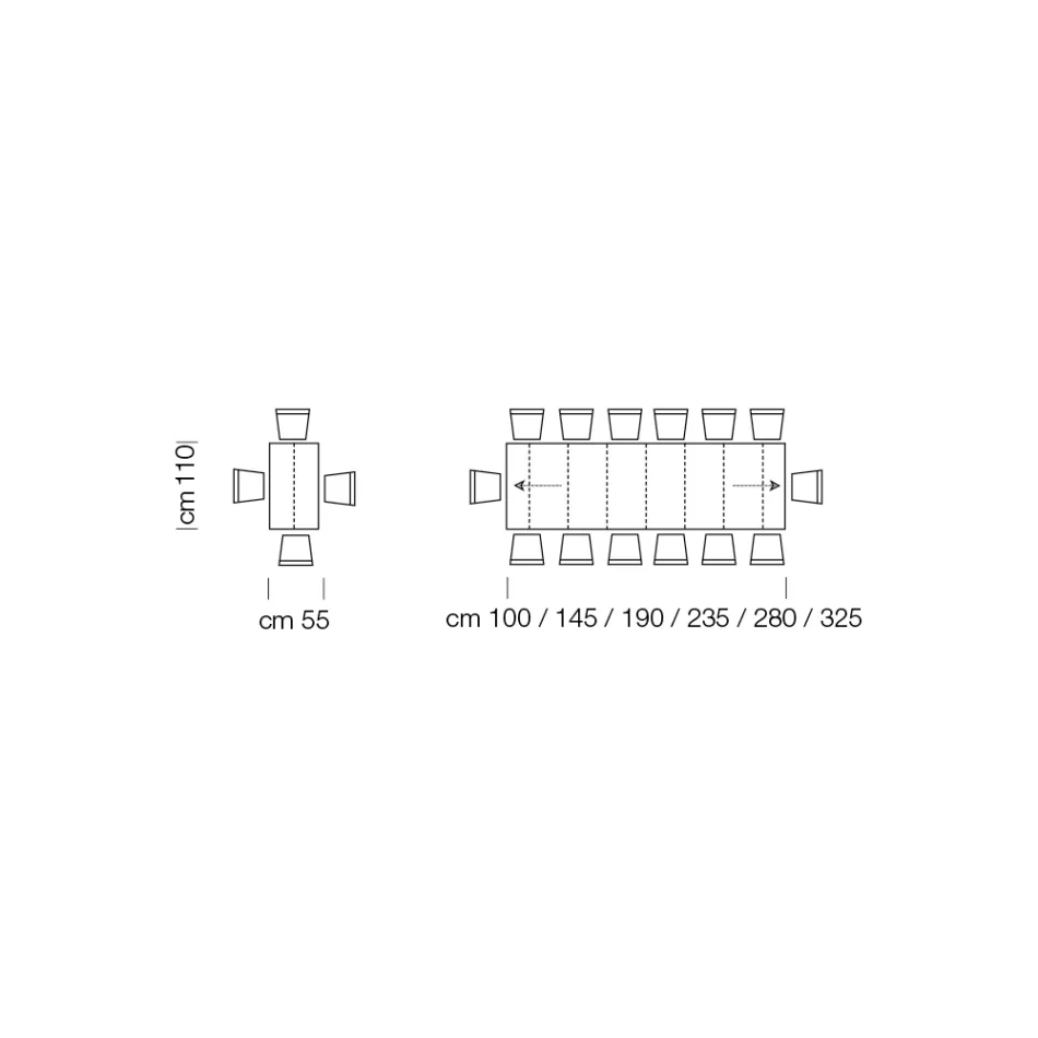 Extendable Console Table up to 325 cm in Made in Italy Laminate - Dalmatian Viadurini