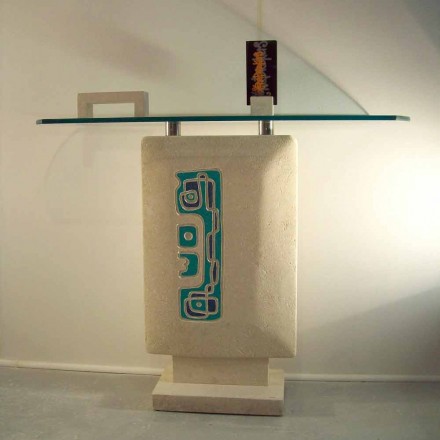 Rectangular stone console table and design crystal Soter Viadurini