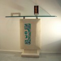 Console table with crystal top and Vicenza natural stone base Soter