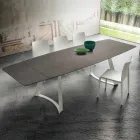 Extendable Kitchen Table Up to 280 cm Marble Effect Made in Italy - Pinocchio Viadurini
