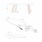 Extendable Kitchen Table Up to 280 cm Marble Effect Made in Italy - Pinocchio Viadurini