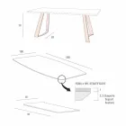 Extendable Kitchen Table Up to 280 cm Marble Effect Made in Italy - Pinocchio Viadurini