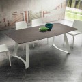 Extendable Kitchen Table Up to 280 cm Marble Effect Made in Italy - Pinocchio